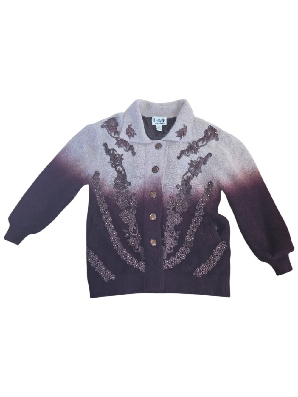 Vintage Angora Ombre Sweater Jacket